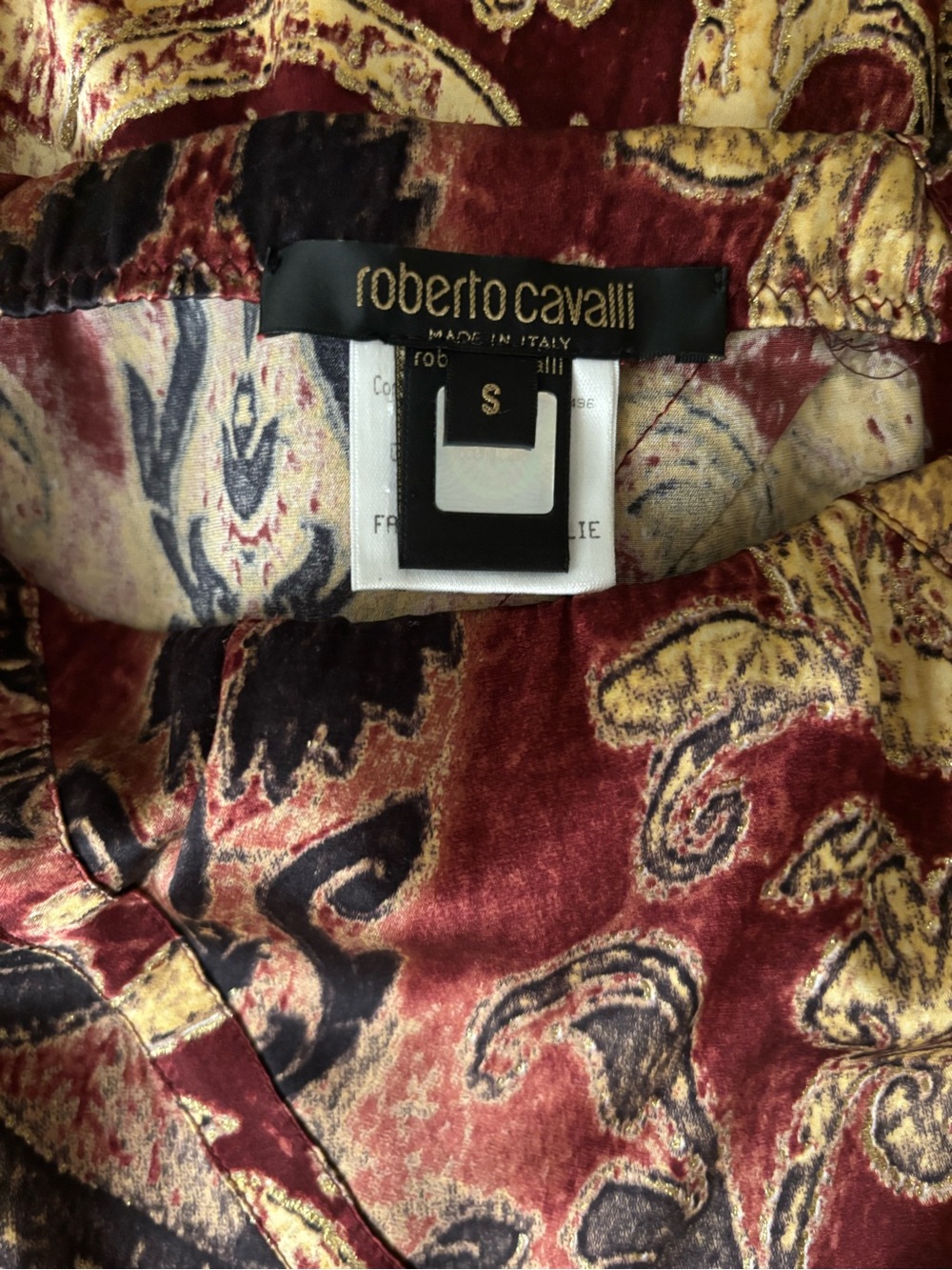 Roberto Cavalli FW2004 Burgundy Silk Baroque Midi Skirt - Picture 6 of 10